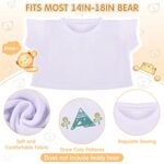 12 Pcs Bear Shirts White Basic Tee Shirt Bear Clothes Bear White Shirt Classic White T Shirt for Bears Plush Bear Clothes Crew Neck Stuffed Animal T Shirt Fit 14-18 Inches Stuffed Bear Dolls