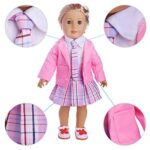 18 Inch Doll Clothes Doll Accessories – Beautiful Blue Dress with Dots Outfit Fits 18 inch Gril Dolls ZK08