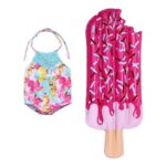 Sophia’s – 18″ Doll – Floral Print Lace Trim Bathing Suit & Popsicle Pool Float – Pink