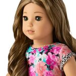 American Girl Truly Me 18-Inch Doll 118 with Hazel Eyes, Curly Caramel Hair with Blonde Highlights, Light Skin with Warm Olive Undertones, Floral Printed T-Shirt Dress