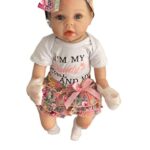 Reborn Baby Dolls Clothes Accessories for 20-22inch Reborn Dolls Girl Romper Jumpsuit Bodysuit +Pant Short+Headband Outfit Set