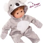 Gotz One Piece Koala Bear Costume Pajama Sleeper with Padded Feet, Paws and Hood with Ears for 12-13″ Baby Dolls