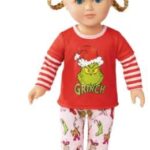 My Life As Grinch Sleepover 18 inch Doll Christmas Holiday Collectible w/ Bonus (Blonde/Blue)