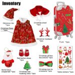 ebuddy 18 Inch Doll Clothes and Accessories Christmas Travel Set Fit for 18 inch Girl Doll,Most 18 Inch Dolls(No Doll)