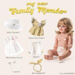 ROBOTIME Reborn Baby Dolls Girl- 22 inches Realistic Newborn Baby Doll, Lifelike Real Baby Doll Soft Vinyl Body with 2 Set Cloth, Gift for Kids Age 3+