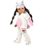 MY GENIUS DOLLS Clothes – Bunny Onesie Pajama with Matching Sleepover Masks – Clothes for 18 inch Dolls Like Our Generation, My Life. Accessories for Slumber Party Favor