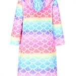 Jxstar American Girl Robes Matching Girls&Doll Mermaid Bathrobes Kids Plush Fleece Pajamas,Size 10 11