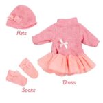 15 Inch Baby Doll Clothes Casual Cute Pink Fashion Outfits Dress 3-Piece Set Suitable for 14-16 Inch Alive Dolls Clothes, Clothes for Dolls Girls Birthday Gift