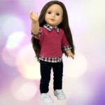 18 Inch Dolls with Soft Hair and Accessories – Soft Body Doll with Sleeping Eyes, Poseable Vinyl Arms & Legs, Dress Outfit – Cute 18″ Doll Set for Girls – Original 18″ Doll