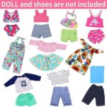 Ecore Fun 10 Sets 18 Inch Doll Clothes – 18 pcs Doll Clothing Doll Outfits Dress Swimsuits Jumpsuit Tights for 18 Inch Dolls Christmas Birthday Gift