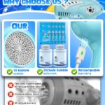 Boerfmo Bubble Gun – 72 Holes Space Bubbles Blaster with LED Light – Rechargeable Bubble Machine for Kids and Adults – Toys Gifts for Boys/Girls Ages 3+, for Outdoor, Easter Basket Stuffers
