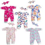 Sweet Dolly 5 Sets Baby Doll Accessories Baby Doll Clothes and Headbands for 15 Inch Doll to 18 Inch Doll, 10 PCs in Total Doll Clothes and Accessories