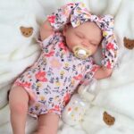 BABESIDE 4 Pcs Reborn Baby Doll Clothes for 17- 22 Inch, Baby Doll Clothes Outfits with Sock, Headband Newborn Gir Kids Gift (Floral Style)