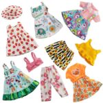 HOAKWA American 18 Inch Doll Clothes – 18 Inch Doll Clothes Accessories Fit American Dolls, 7 Set American Doll Outfits Dress, 18″ American Doll Clothes and Accessories with Hat (Not Include The Doll)