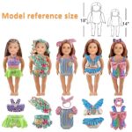 13 Sets Mermaid Tail Dresses Doll Bikini Swimwear Swimsuits – Mermaid Casual Dress, Lovely Girl Doll Swimsuits with Tight Underwear Hair Bands Outfits for 18 Inch Girl Dolls