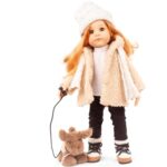 Gotz 2459009 Hannah and her Dog Polly – 19.5″ Tall All Vinyl poseable Standing Doll with Long red Hair to wash & Style