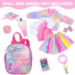 UNICORN ELEMENT 14Pcs American 18 Inch Doll Clothes and Accessories Makeup Playset Include Girl Dolls Clothes, Skirt, Backpack, Bracelet, Hair Clip, Phone and Makeup Sets?No Doll and Shoes?