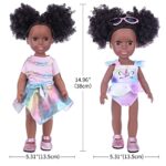 UZIDBTO Black Dolls and Black Baby Doll Accessories – 14.5 Inch Silicone African Baby Doll with Clothes Unicorn Theme Doll Swimsuits Best Gift for Girls Kids