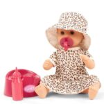 Gotz 2453153 Sleepy Aquini Girl Cats – 13″ Tall Bath Baby Doll Without Hair and Brown Sleeping Eyes