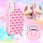 20Pcs 18 Inch Girl Doll Accessories Case Luggage Travel Play Set with Doll Clothes Cute Bag Travel Pillow Glasses Computer Pretend Makeup Toy Doll Stuff Fit 18 inch Doll Christmas Birthday Gift