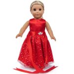18 inch Girl Doll Clothes and Accessories – Beautiful Red Dress with Dots Outfit for 18 Inch Dolls