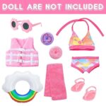 18 Inch Girl Doll Clothes and Accessories Including Swimwear Shoes Sunglasses Swimming Ring Towel etc?Swimming Poor Play Set Fit 18 inch Girl Dolls
