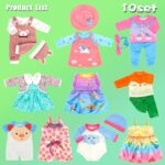 10 Sets Baby Doll Clothes and Accessories Fit for 14-16 inch Baby Dolls,43 cm New Born Baby Dolls,15 inch Dolls,18 inch Dolls (Doll is not Included)