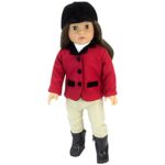 Sophia’s 18″ Doll 5 pc. Equestrian Outfit with Red Riding Jacket, White Dickie Blouse, Tan Jodhpurs Pants, Black Cap and Boots