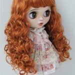 JD311 10-11inch 26-28cm Long European Wave Air Thin Bangs Synthetic Mohair Doll Wigs OG Blythe BJD Gotz Meadow Dolls Accessories (Carrot)