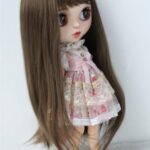 JD371 10-11inch Full Bangs Miranda Synthetic Mohair Blythes Doll Wigs (Medium Brown)