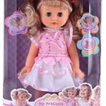 Belinda Fashion Walking Doll 12″ Interactive Vinyl Baby Sonic Control Toy Singing Talking Girl Sweet Princess with Blinking Eyes