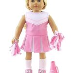 Pink Cheerleader Uniform with Shoes and Accessories 6PCS Outfit for 18-Inch Dolls | Premium Quality & Trendy Design | Dolls Clothes | Outfit Fashions for Dolls for Popular Brands