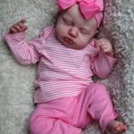 Reborn Baby Doll Clothes Accessories Girl 18 inch Pink Striped 3 pcs Set for 18-20 inch Reborn Doll