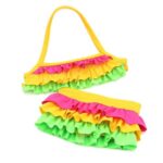 E-TING 8Pcs 18 Inch Doll Beach Bikini Swimsuit Clothes and Swim Ring Flat Sandals Sunglasses Hairclip Swimming Play Sets for 18 Inch Girl Doll