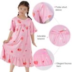 MHJY Matching Girls & Doll Nightgowns Vintage Short Sleeve Sleepwear Pajamas Dress for Girls and American 18″ Girl Doll
