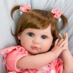 Aori Realistic Reborn Baby Doll Girls – 22 inch Real Life Newborn Baby Dolls, Adorable Lifelike Babies, Weighted Reborn Toddler Gifts Set for Kids Grandma