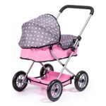 Bayer: Smarty Modern Doll’s Pram Set with Travel Bed for 18″ Dolls – Includes Blanket, Pillow, Table Seat, Feeding Set & More
