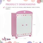 Emily Rose 18 Inch Doll Closed Door Clothes and Accessories Closet – Butterfly Furniture Collection – Fits 18” Dolls Like American Girl Our Generation Adora My Life As – Includes 5 Hangers – USA Brand