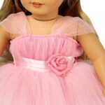 Girls Doll Clothes and Accessories , Princess Costume , Wedding Dress , Party Gown Dress for 18 inch Dolls (Pink)