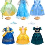 ARTST 18 inch Doll Clothes Accessories, 6PCS Princess Costume Set with Crown Fits for 18 inch Girl Dolls, Gift for Girl Christmas Birthday Party
