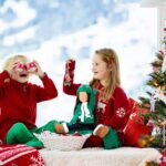 Bencailor 6 Pcs Christmas 18 Inch Doll Clothes and Accessories Christmas Outfits Set Sweaters Trousers Hats Shoes for 18 Inch Doll Gifts(Green White)