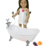White Doll Bathtub by Sophia’s | 18 Inch Doll Tub with Handshower