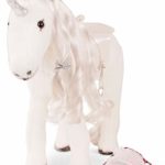 Gotz Big Plush Combing Unicorn with Mane and Tail to Style & Brush for 18 – 19.5′ Dolls (Includes Hairbrush & Rollers)