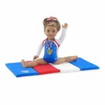 Emily Rose 18 Inch Doll Clothes | Team USA 4 Piece Doll Gymnastics Set, Including Jeweled Leotard, Tumbling Mat, Hair Bow and Realistic Olympic Gold Medal! | Fits 18″ American Girl Dolls