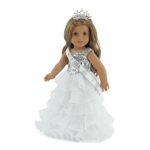 Emily Rose 18 Inch Doll Clothes for American Girl Doll | Ball Gown Pageant Doll Dress with Miss USA-Inspired Sash and Sparkling Crown! | Fits 18″ American Girl Dolls