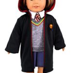 ebuddy Magic School Uniform Inspired Doll Clothes for American Girl Dolls and 18″ Dolls: 8pc Sets (Includes Shirt, Skirt, Sweater, Tie, Socks, Robe, Magic Wind and Shoes)
