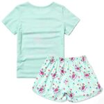 Matching Girls&Doll Pajamas Mint Green Unicorn Pjs Sets 18-inch Dolls Night Shirts,Size 8 9