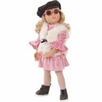 Götz Happy Kidz Lina 19.5″ Multi-Jointed Posable Standing Doll with Blonde Hair to Wash & Style, Blue Eyes and Pink Velour Dress