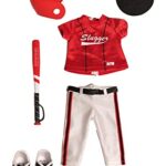 American Fashion World Red Baseball Uniform with Accessories Made to fit 18 inch Dolls
