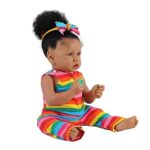 HOOMAI Lifelike Reborn Baby Dolls with Soft Body African American Realistic Girl Doll 22.11 Inch Best Birthday Gift Set